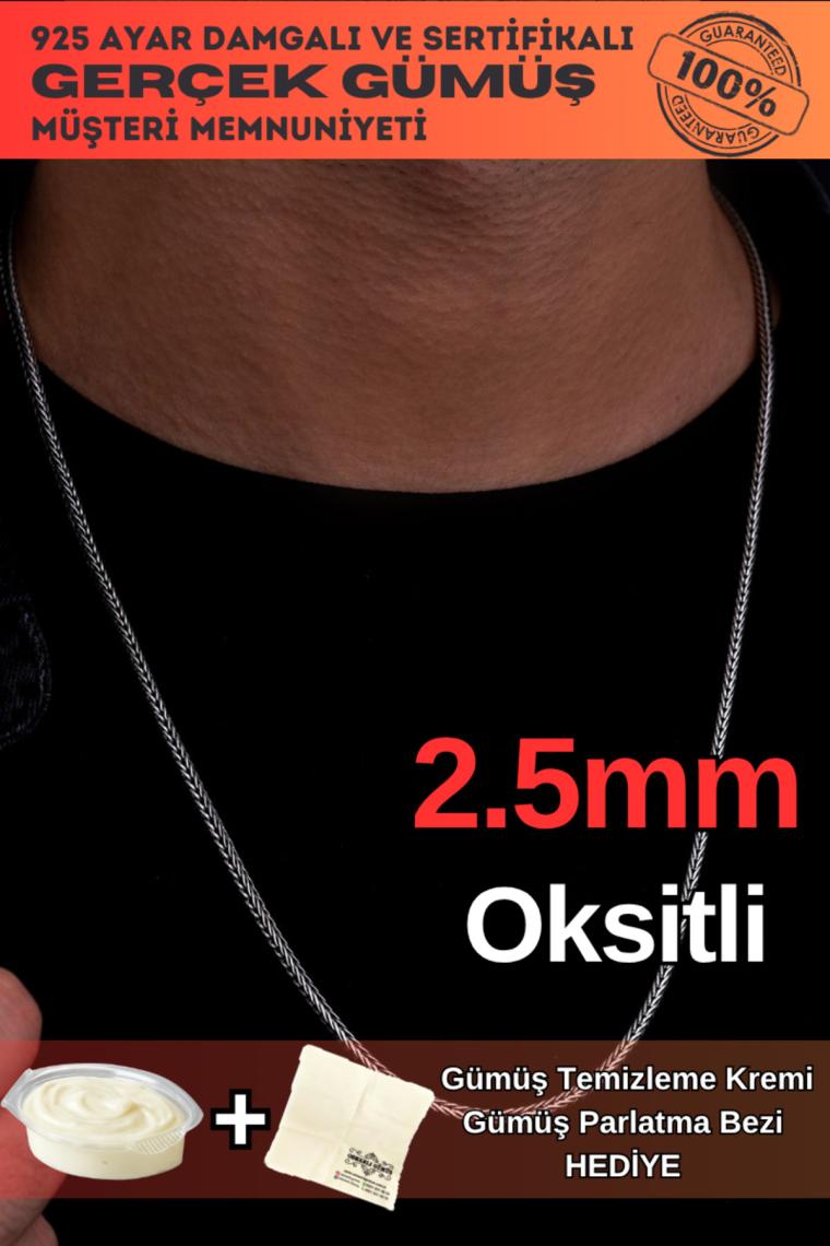 Osmanlı Gümüş Tilkikuyruğu Gümüş Erkek Kolye Zincir Kalın Model
