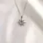 Evorya Kadın Paslanmaz Çelik Gümüş Renk Opal Taşlı Kutup Yıldızı Kolye