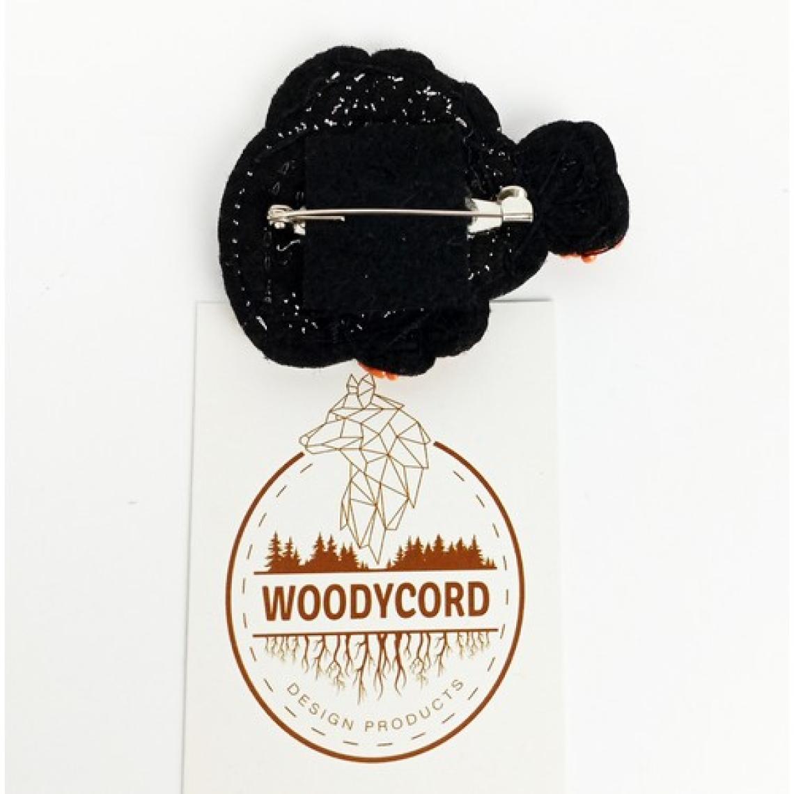 Woody Cord El Yapımı Turuncu Balık Desenli Boncuklu Broş Yaka Iğnesi