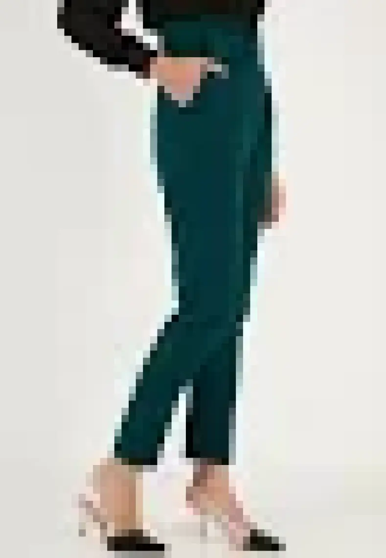 Lela Yüksek Bel Cepli Kemerli Regular Fit Kumaş Pantolon Bayan Pantolon 611PL04