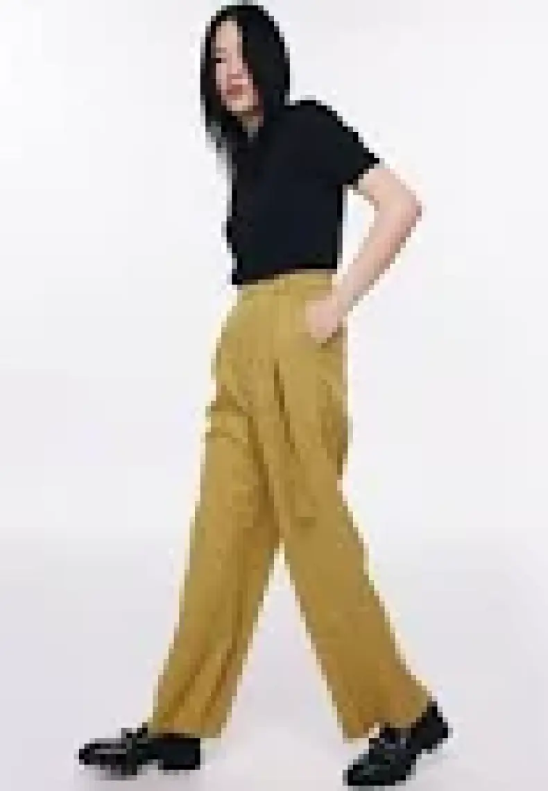Twist Ekose Desen Kuşaklı Pantolon