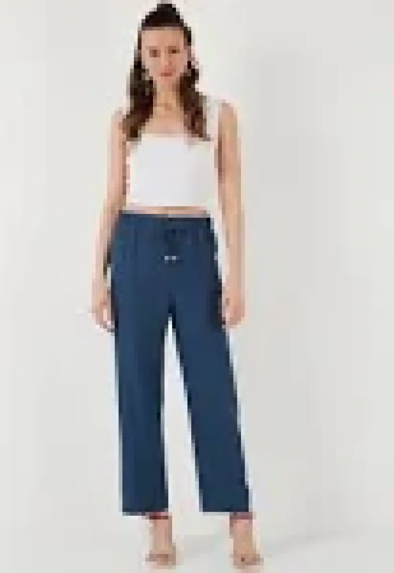 Lela Relaxed Fit Bol Paça Pantolon Kadın Pantolon 5865826