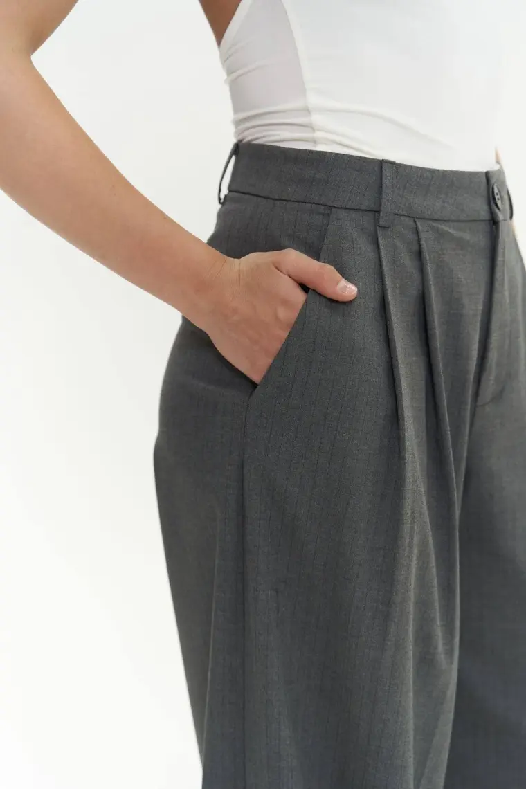 Mai Jessical Çizgili Füme Pantolon