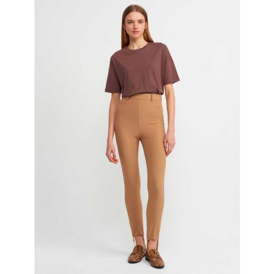 Dilvin 70311 Yüksek Bel Pantolon-Camel