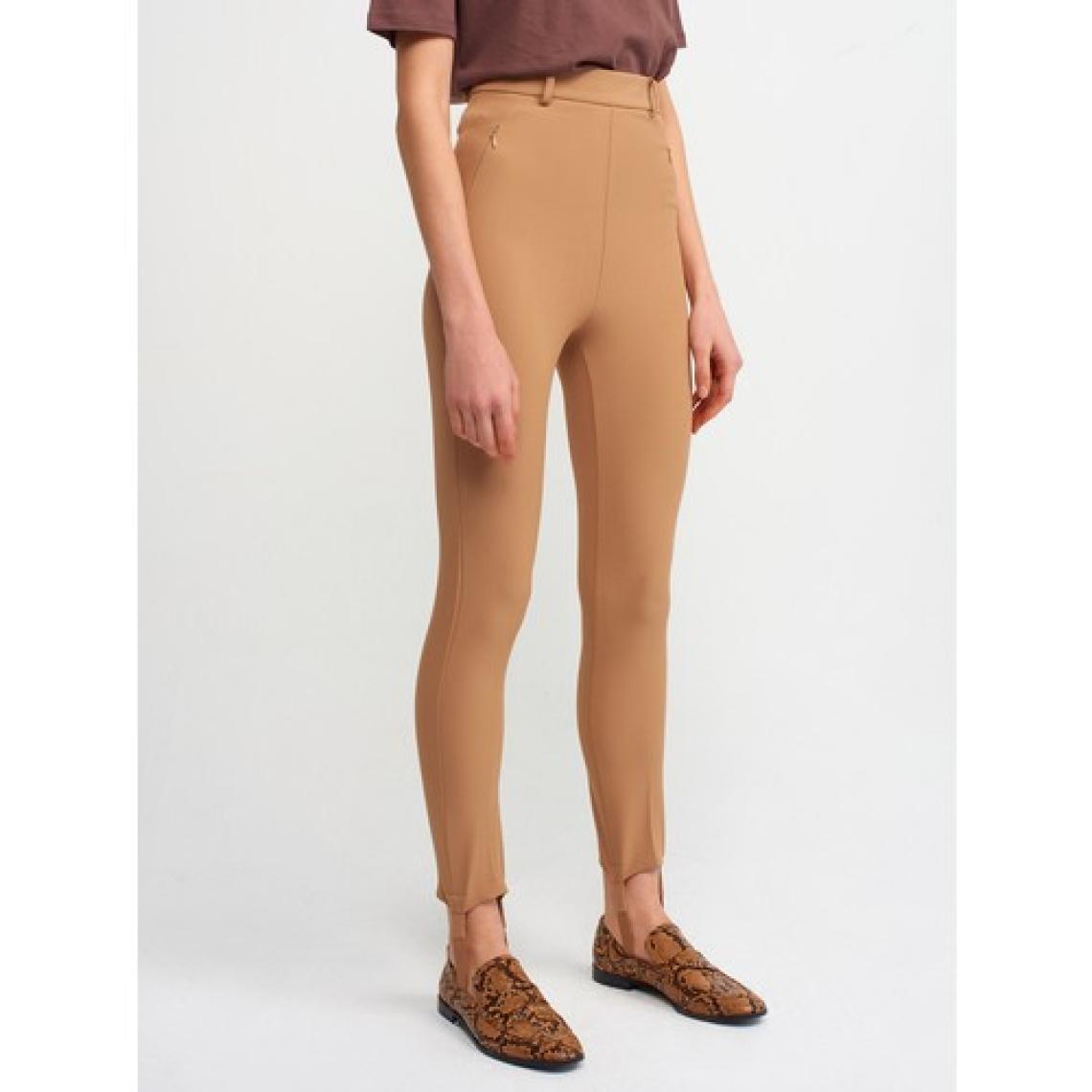 Dilvin 70311 Yüksek Bel Pantolon-Camel