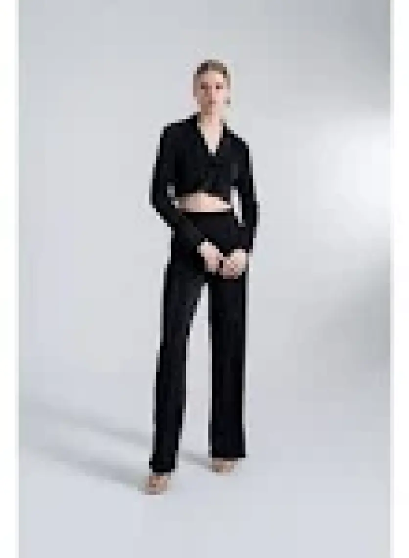 Holly Lolly Beli Lastikli Esnek Comfy Pantolon Siyah