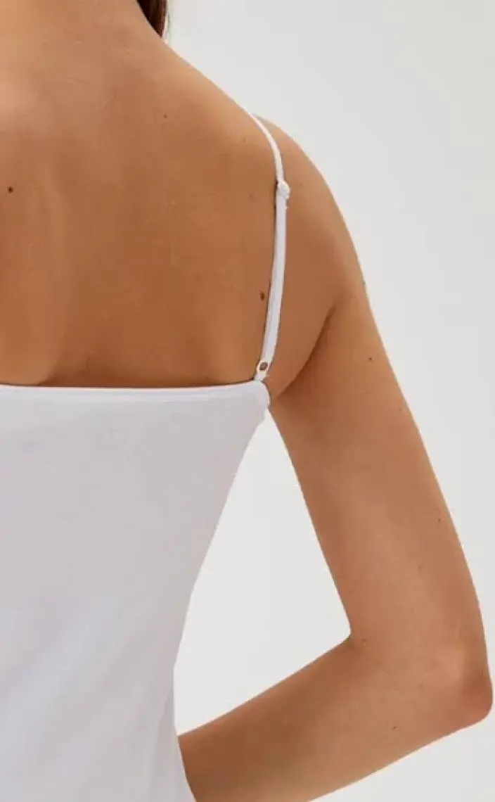 Pierre Cardin Beyaz 2'li  Ekonomik Paket 1024 İnce Askılı Dantelli Basic Pamuklu Atlet