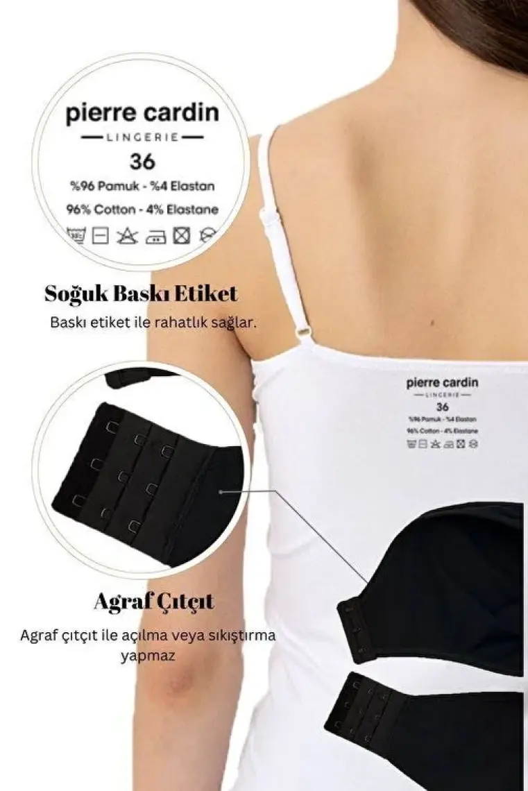 2'li Ekonomik Paket Beyaz 3004 Ince Askılı Basic Pamuklu Çıtçıtlı Body / Atlet Set