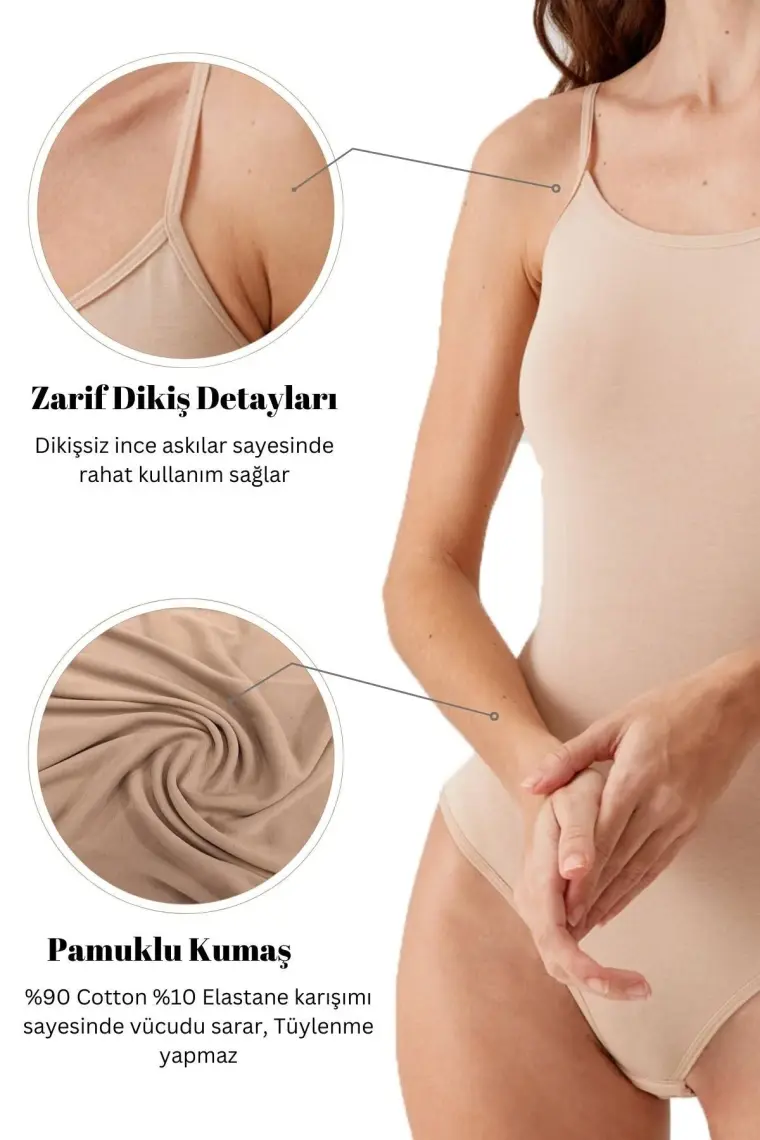 2'li Ekonomik Paket Beyaz 3004 Ince Askılı Basic Pamuklu Çıtçıtlı Body / Atlet Set
