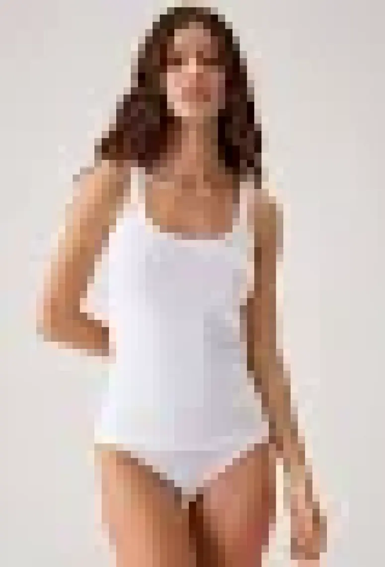 Pierre Cardin 2'li Ekonomik Paket Beyaz 1025 Kare Yaka Kalın Askılı Basic Pamuklu Atlet Set
