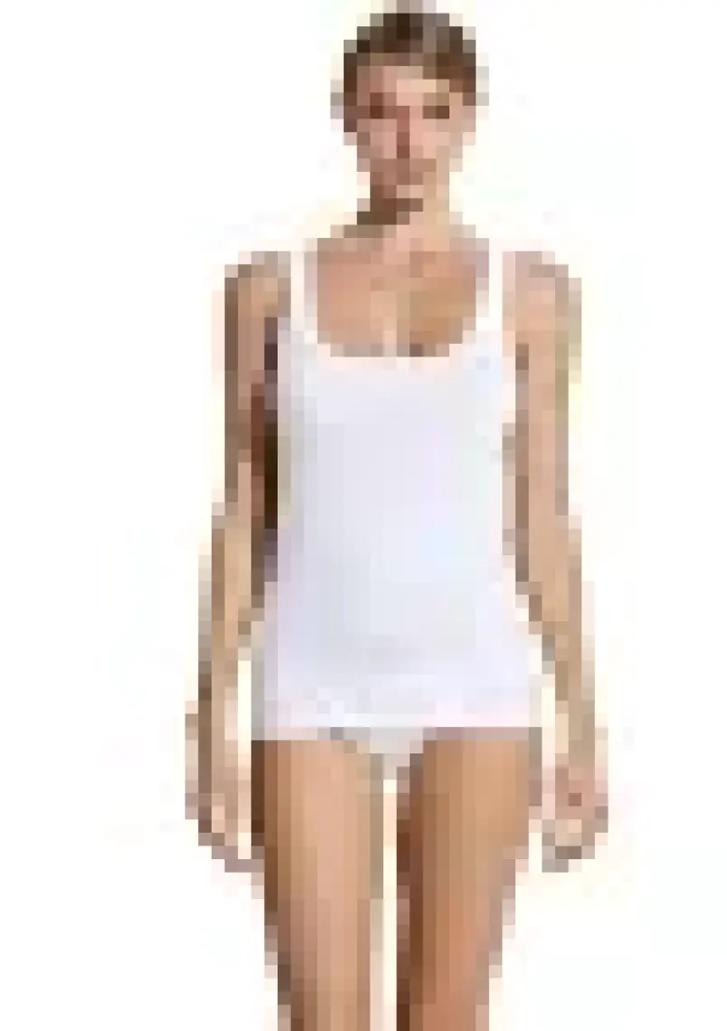 Pierre Cardin 2'li Ekonomik Paket Beyaz 1025 Kare Yaka Kalın Askılı Basic Pamuklu Atlet Set