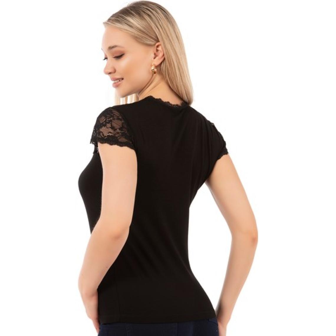 Özkan Underwear 7371 Kadın Viskon Dantelli Kısa Kollu Fanila Tişört Bluz