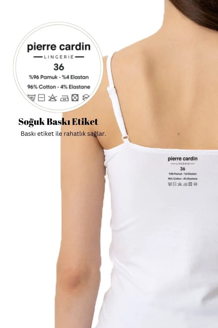 Pierre Cardin 2'li Ekonomik Paket Siyah 1025 Kare Yaka Kalın Askılı Basic Pamuklu Atlet Set