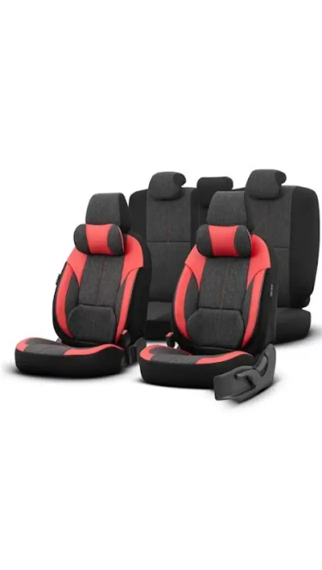 Otom Voyager Design Boyun ve Bel Destekli  Deri-Keten Ultra Konforlu Universal Oto Koltuk Kılıfı Tam Set