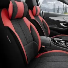 Otom Voyager Design Boyun ve Bel Destekli  Deri-Keten Ultra Konforlu Universal Oto Koltuk Kılıfı Tam Set