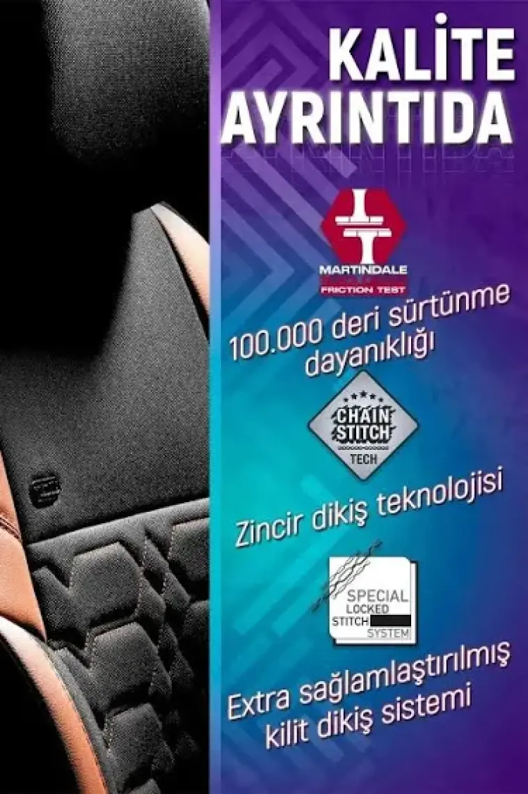 Otom Yeni Elegance Design Premium Özel Tasarım Oto Koltuk Kılıfı Tam Set