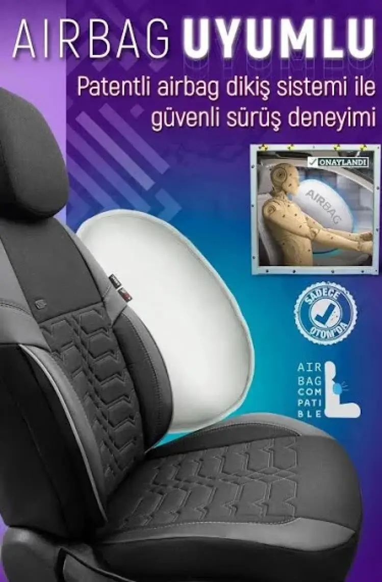 Otom Yeni Elegance Design Premium Özel Tasarım Oto Koltuk Kılıfı Tam Set