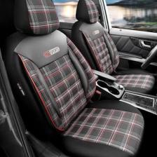 Otom Gti Sports Design Airbag Dikişli Ekstra Destekli Özel Jacquard Kumaş Oto Koltuk Kılıfı Mavi-Siyah