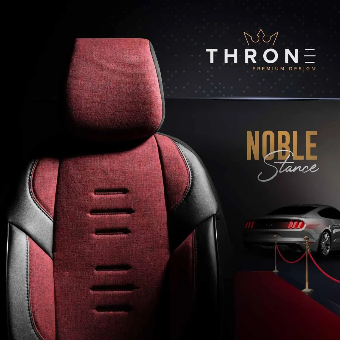 Otom Throne Design Premium Terletmeyen Keten Kumaş Ekstra Destekli Özel Tasarım Universal Oto Koltuk Kılıfı Tam Set