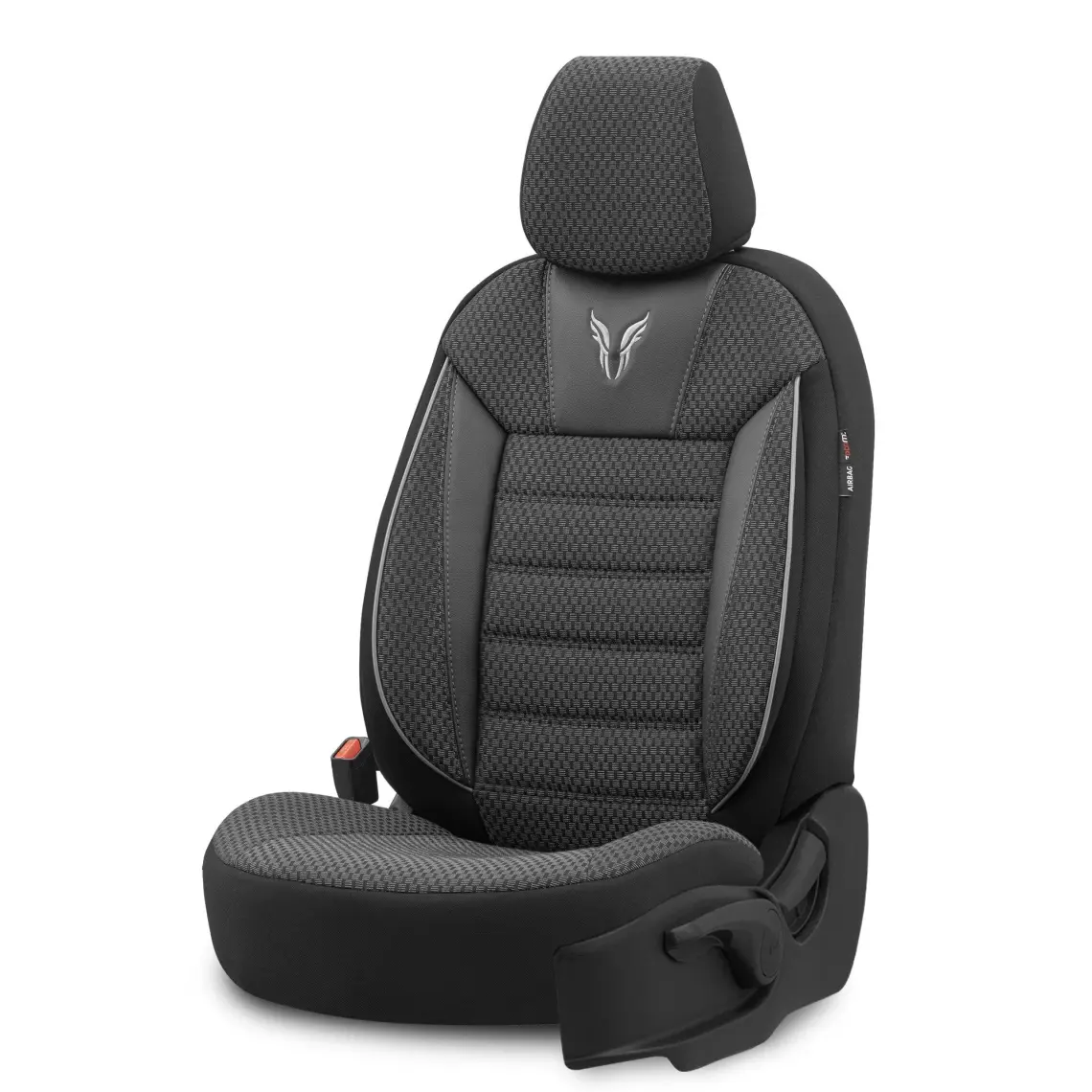 Otom Toro Design Airbag Dikişli Ekstra Destekli Özel Dokulu Oto Koltuk Kılıfı Tam Set Siyah-Gri
