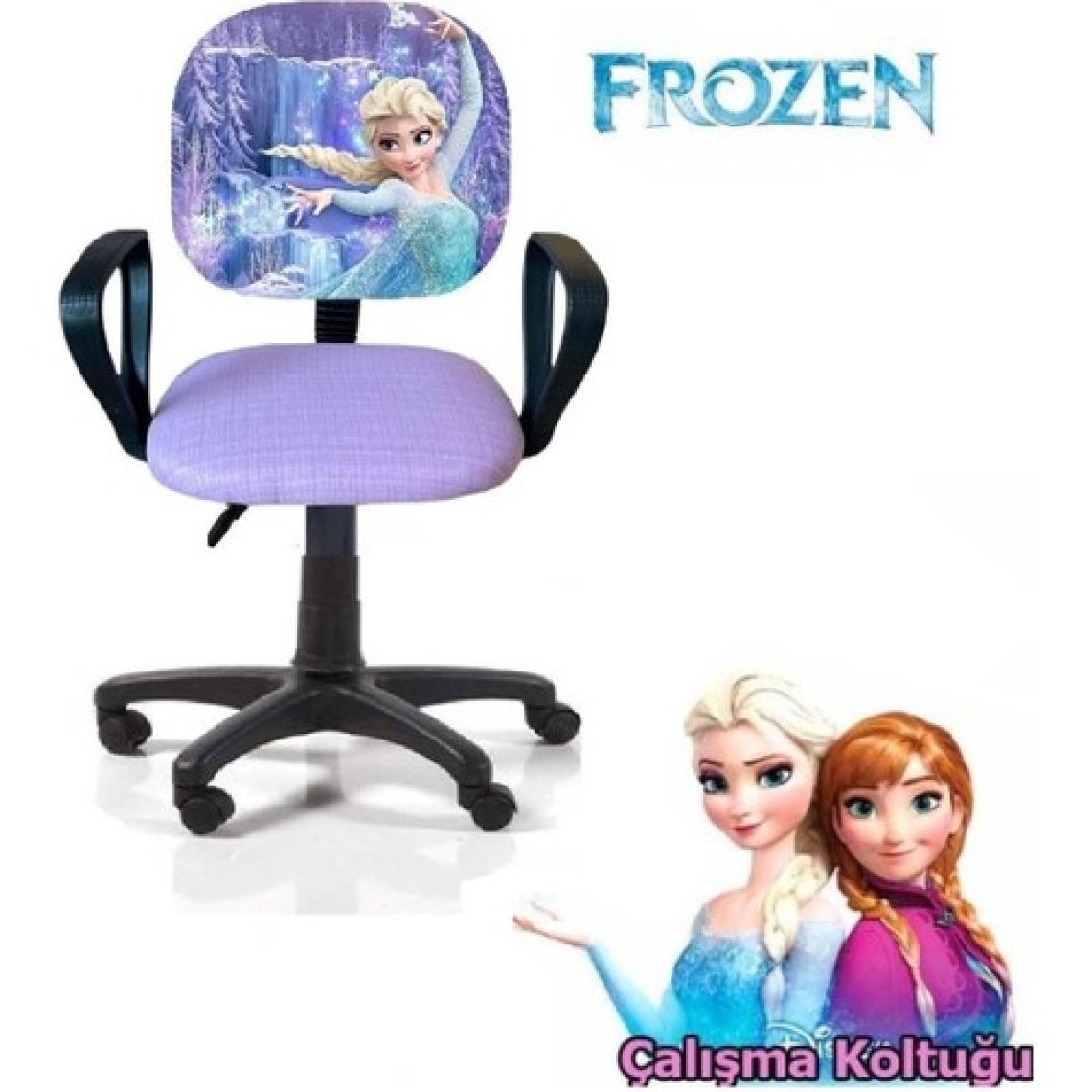 Depolife Karlar Ülkesi Frozen Ofis Çalışma Faliyet Koltuğu Çocuk Odası Ders Sandalyesi Yükseklik Ayarlı Döner
