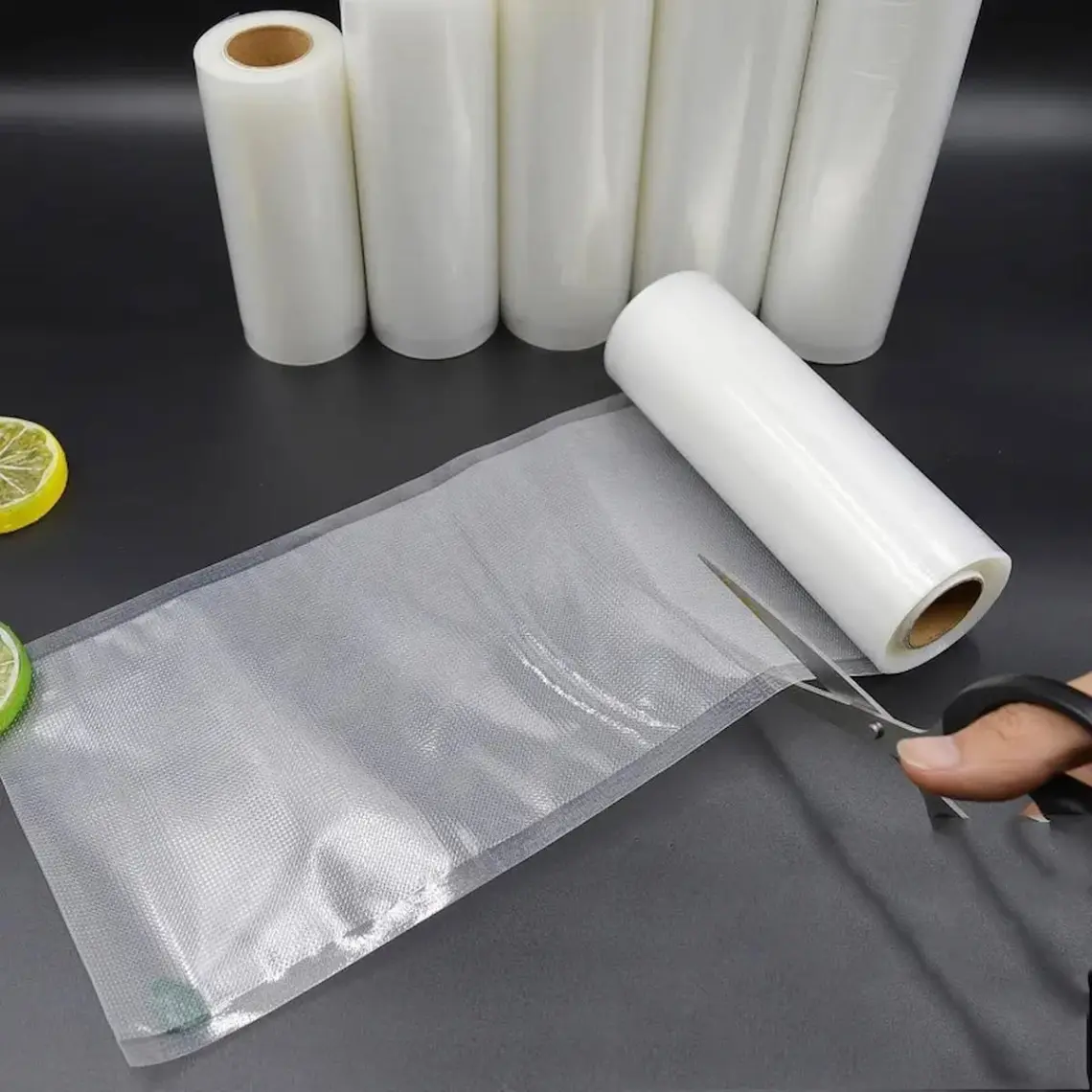 Novisan 25x500 cm 2 Bobinli Vakum Kapama Bobini Gofrajlı Tırtıklı Ev Tipi Vakum Makinası Poşeti
