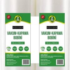 Novisan 30cmx500cm 2 Bobin Vakum Kapama Bobini Gofrajlı Tırtıklı Ev Tipi Vakum Makinası Poşeti