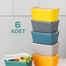Store Çok Amaçlı Bakliyat Saklama Kabı Dolap İçi Organizer 6'lı 1,5 lt