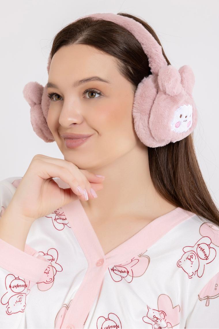 Ecrou Pembe Tavşan Figürlü Pelüş Kulaklık