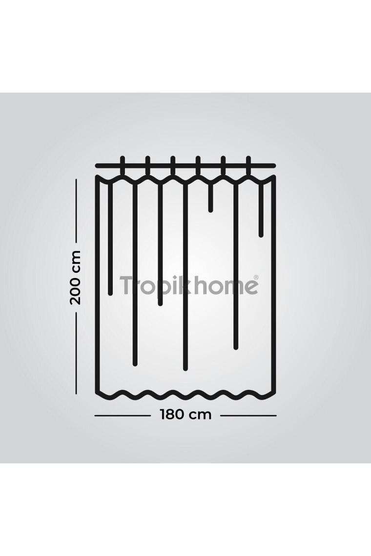 Tropik Home Kır Banyo Perdesi Askı Hediyeli 180X200CM Tek Kanat Duş Perdesi, Renkli Çiçekli Banyo Duş Perdesi
