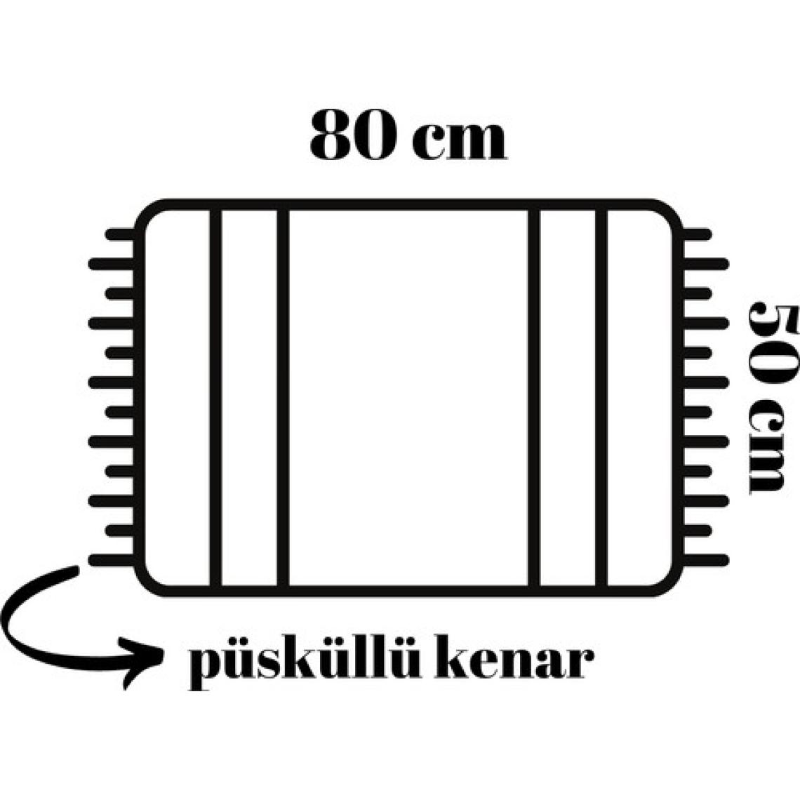Tropikhome   Banyo Paspası Siyah Beyaz Baskılı 50X80 Püsküllü Polyester Kaymaz Tabanlı Duş Paspası