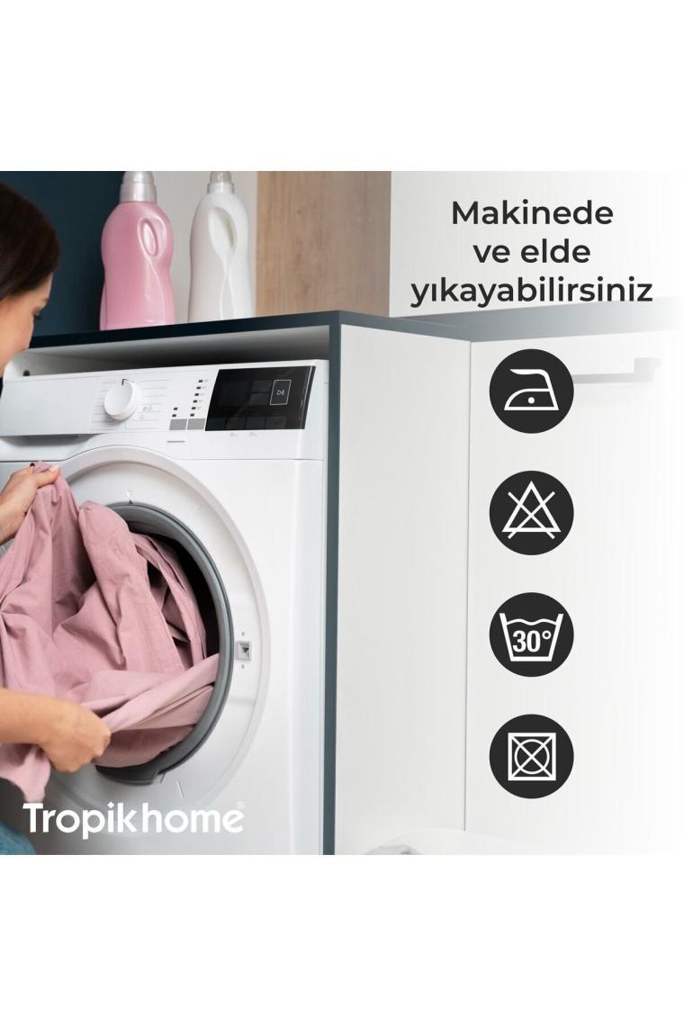 Tropik Home Su Damlası Baloncuk Desenli Dijital Baskılı Solma Yapmaz Su Geçirmez Polyester Kumaş Banyo Perdesi
