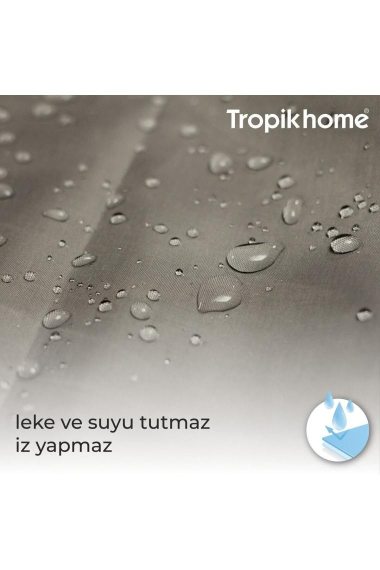 Tropik Home Su Damlası Baloncuk Desenli Dijital Baskılı Solma Yapmaz Su Geçirmez Polyester Kumaş Banyo Perdesi