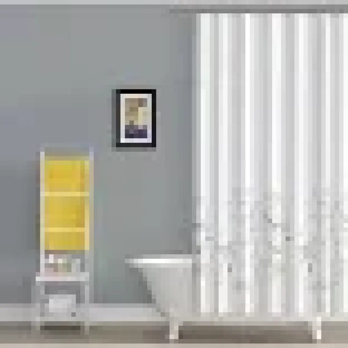 Tropik Home Papatya Desenli Duş Perdesi, Çiçekli Banyo Perdesi 12 Adet C Halka Hediyeli Küvet Perdesi 180x200cm