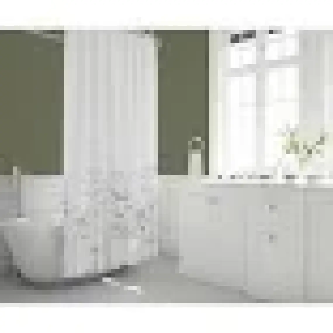 Tropik Home Papatya Desenli Duş Perdesi, Çiçekli Banyo Perdesi 12 Adet C Halka Hediyeli Küvet Perdesi 180x200cm