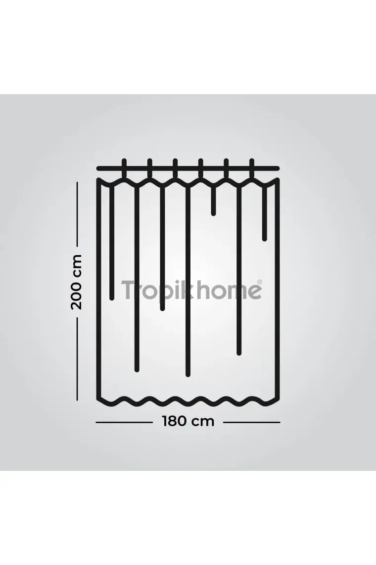 Tropik Home Papatya Desenli Duş Perdesi, Çiçekli Banyo Perdesi 12 Adet C Halka Hediyeli Küvet Perdesi 180x200cm