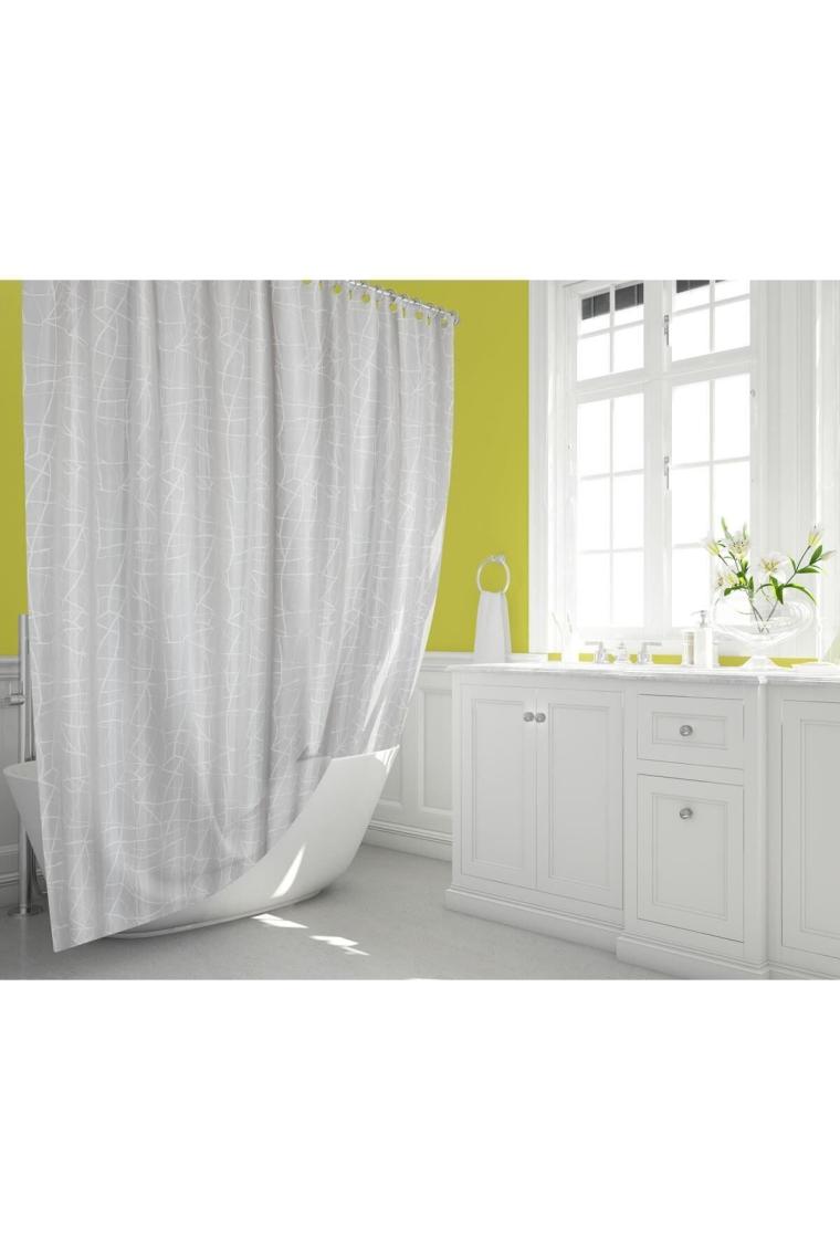 Banyo Perdesi - Tek Kanat Duş Perdesi, Polyester Kumaş Duşakabin Perdesi 180X200 cm Küvet Perdesi