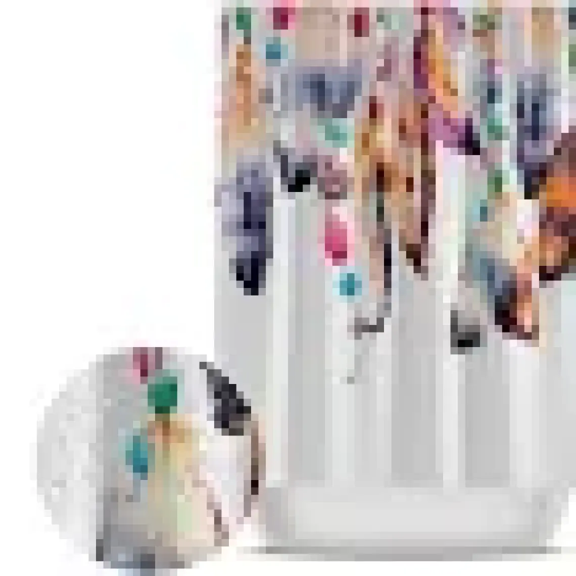 Tropik Home Renkli Tüy Desen Banyo Duş Perdesı-180x200cm Duşakabin Perdesi, Tek Kanat Dream Catcher Duş Perde