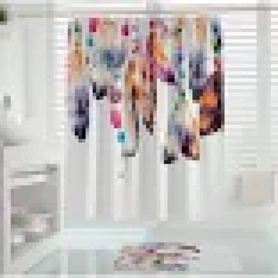 Tropik Home Renkli Tüy Desen Banyo Duş Perdesı-180x200cm Duşakabin Perdesi, Tek Kanat Dream Catcher Duş Perde