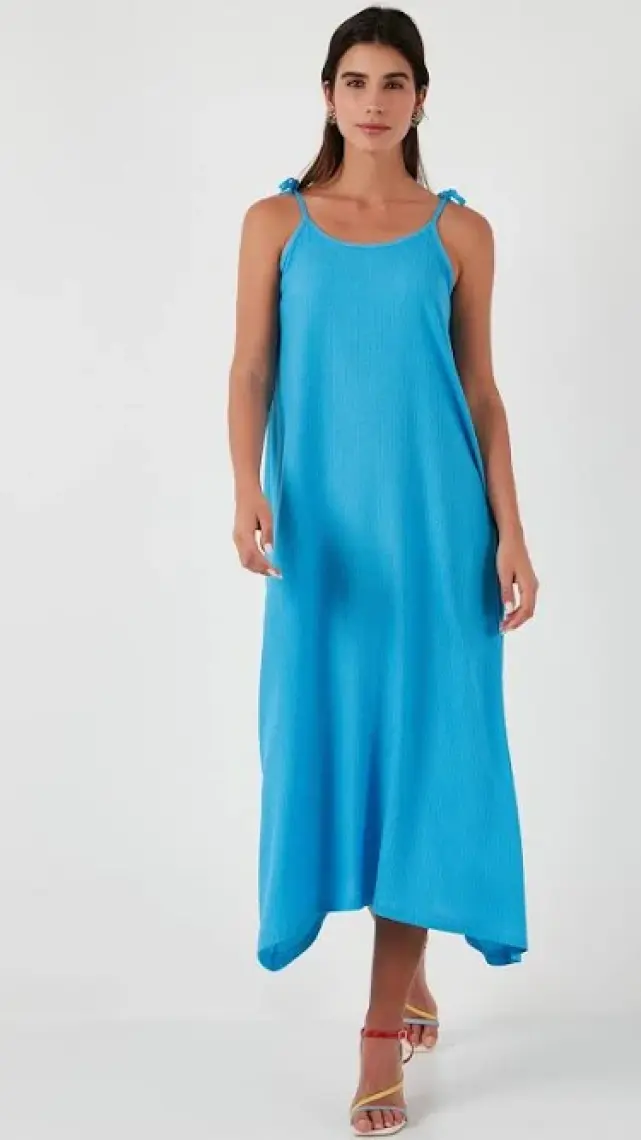 Lela Regular Fit Ip Askılı Uzun Elbise Kadın Elbise 5865732