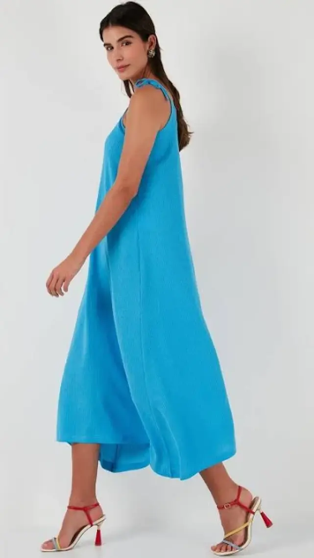 Lela Regular Fit Ip Askılı Uzun Elbise Kadın Elbise 5865732