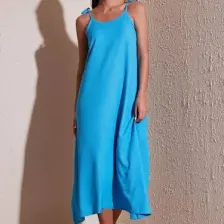 Lela Regular Fit Ip Askılı Uzun Elbise Kadın Elbise 5865732