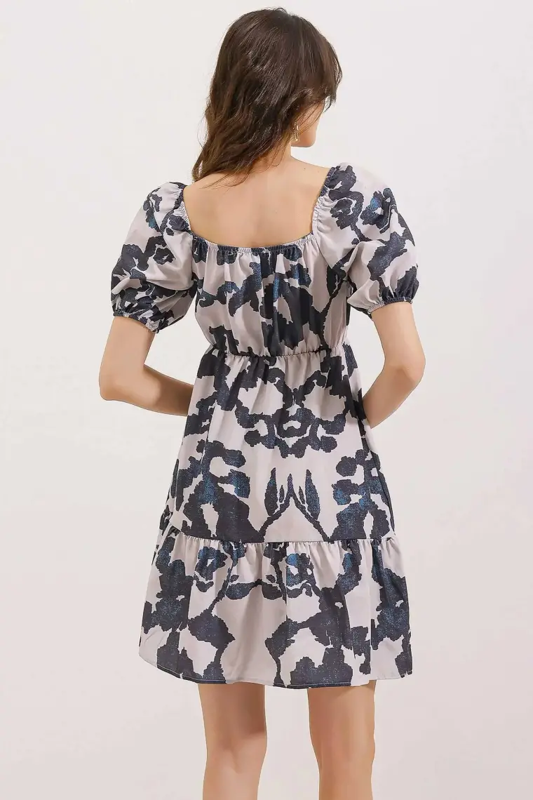 Bigdart 2351 Kloş Poplin Elbise - Kahverengi
