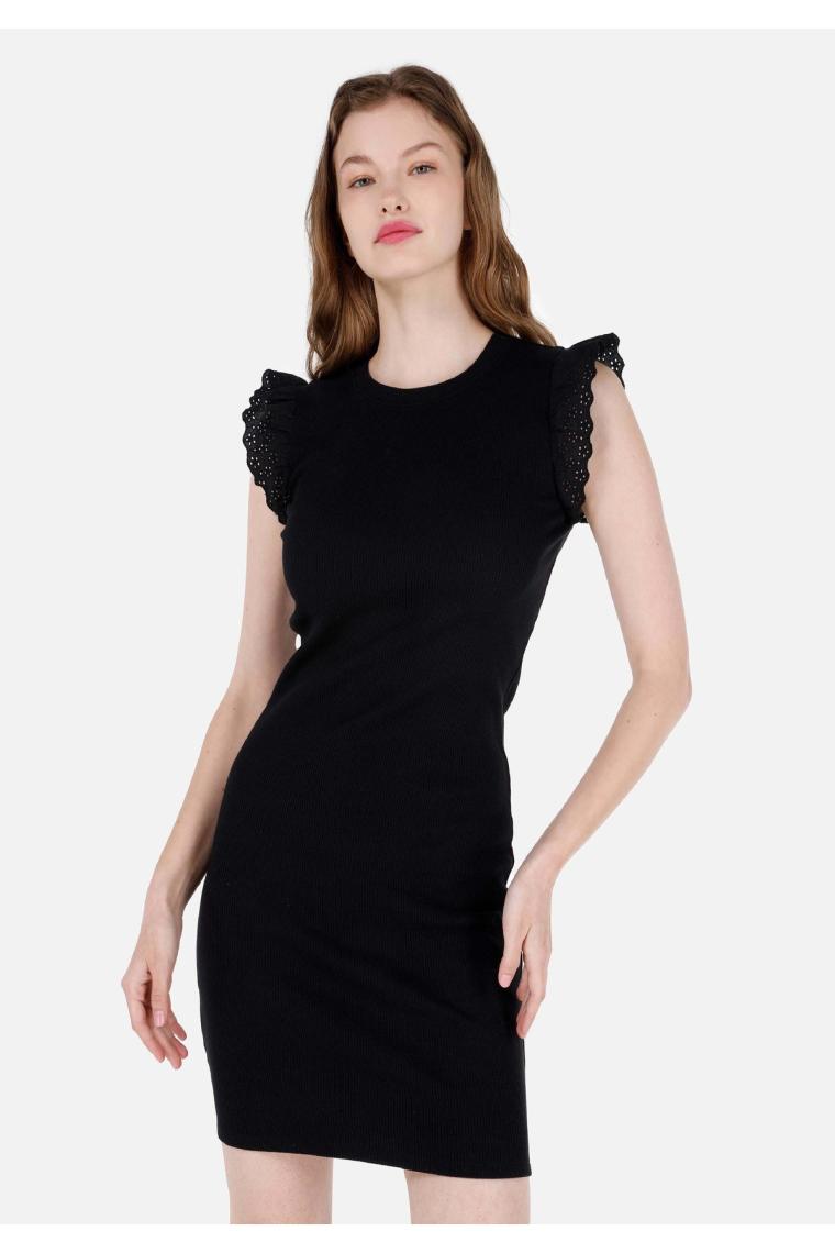 Colin's Slim Fit  Kadın Siyah Kısa Kol Elbise Cl1069048
