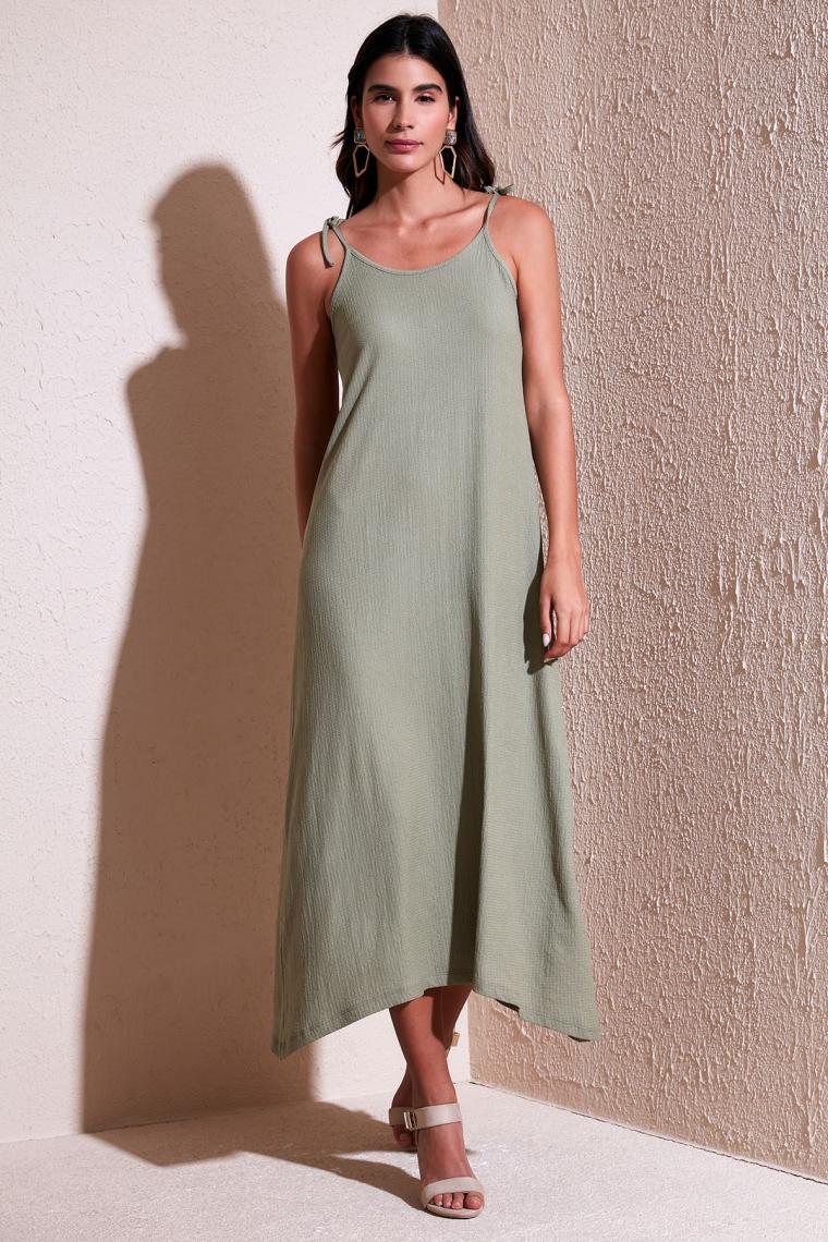 Lela Regular Fit Ip Askılı Uzun Elbise Kadın Elbise 5865732