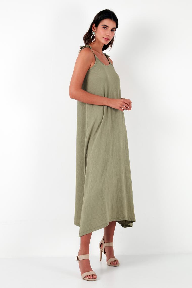 Lela Regular Fit Ip Askılı Uzun Elbise Kadın Elbise 5865732