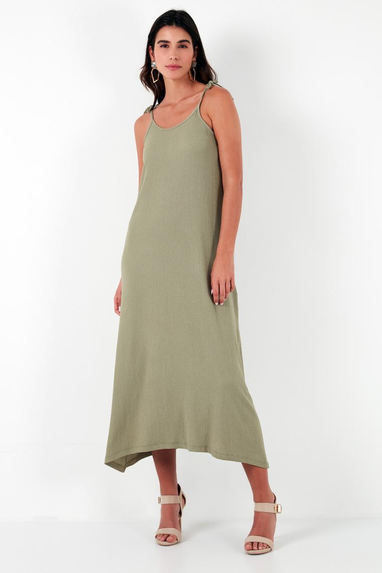 Lela Regular Fit Ip Askılı Uzun Elbise Kadın Elbise 5865732