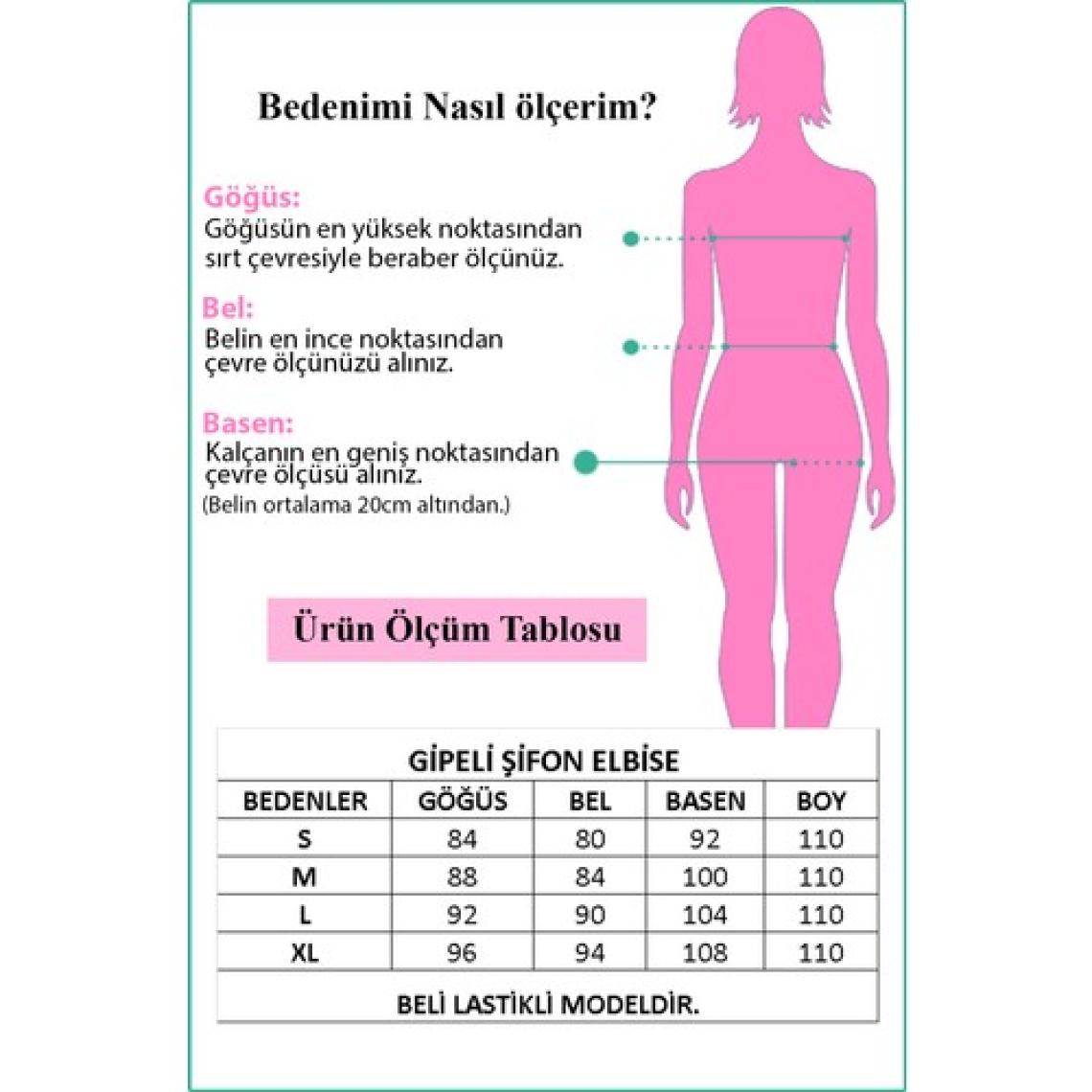 Neşeli Butik Kadıın Yeni Sezon Midi Boy Desenli Şifon Elbise APCX06