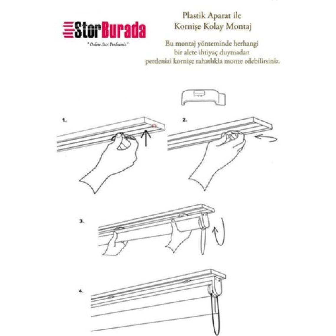Storburada Zebra Stor Plise Renk Geçişli Açık Kahve Etek Dilimli STB 483