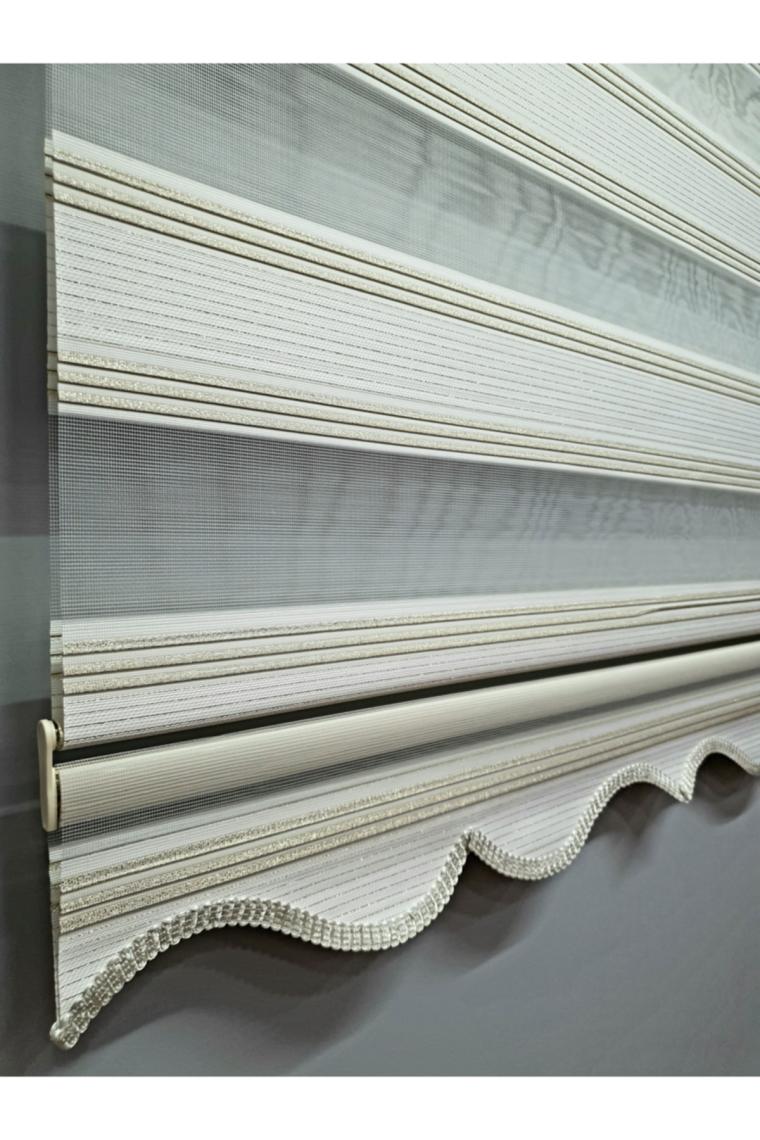 BBB Pliseli Simli Renk Geçişli Şık Zebra Stor Perde MZ280